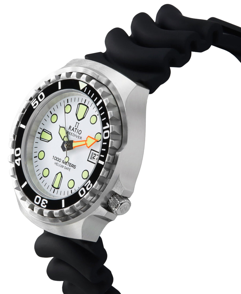 Ratio FreeDiver Version 02 Helium Safe 1000M Sapphire Quartz White Dial 1038EF102V-WHT-V02 Men's Watch
