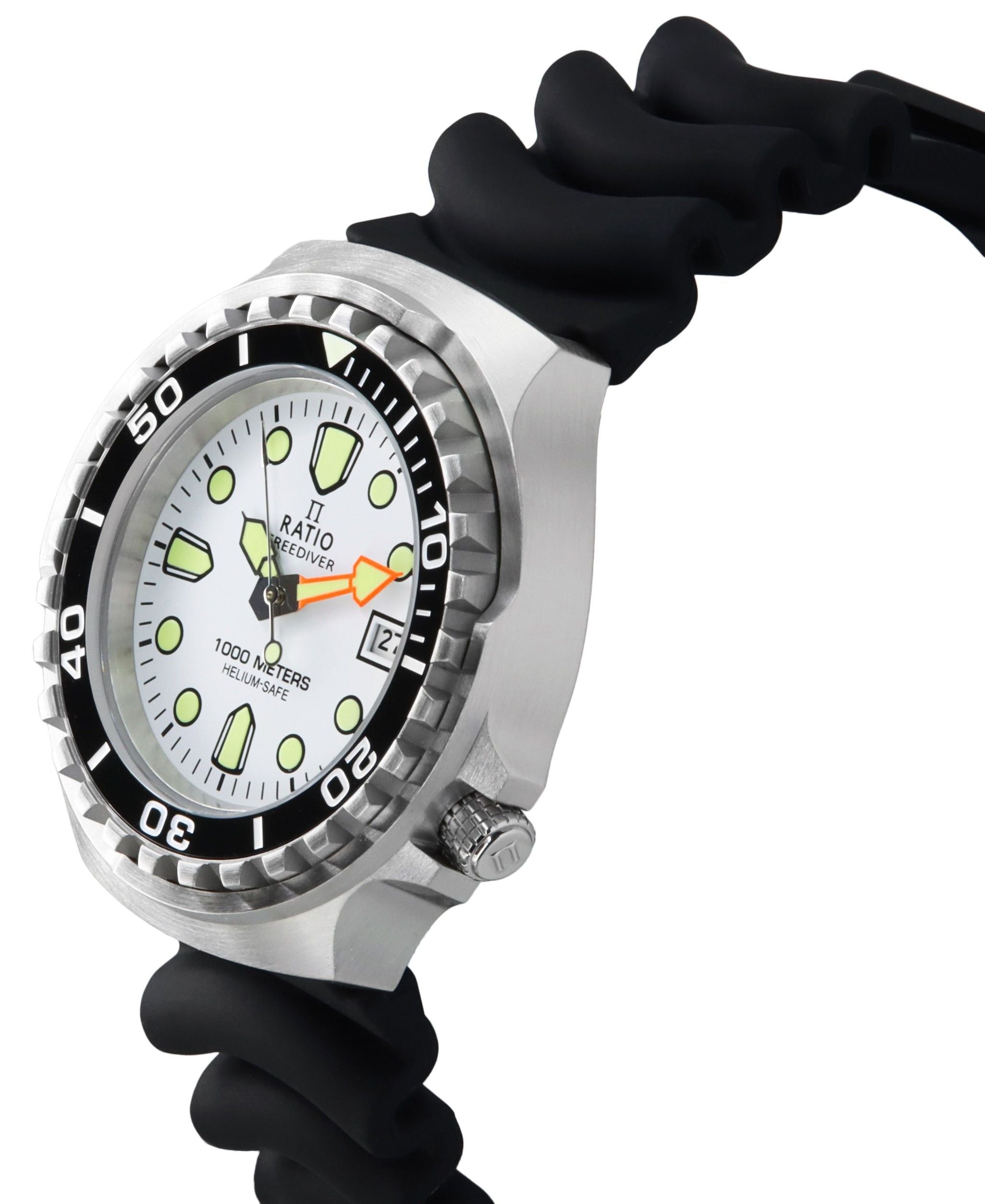 Ratio FreeDiver Version 02 Helium Safe 1000M Sapphire Quartz White Dial 1038EF102V-WHT-V02 Men's Watch