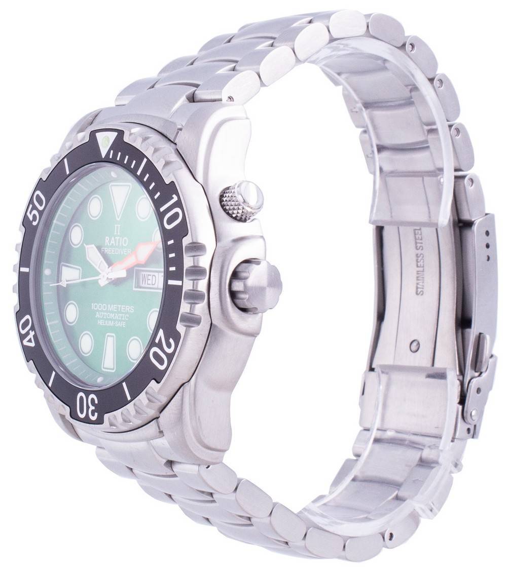 Ratio FreeDiver Helium-Safe 1000M Sapphire Automatic 1068HA96-34VA-GRN Men's Watch