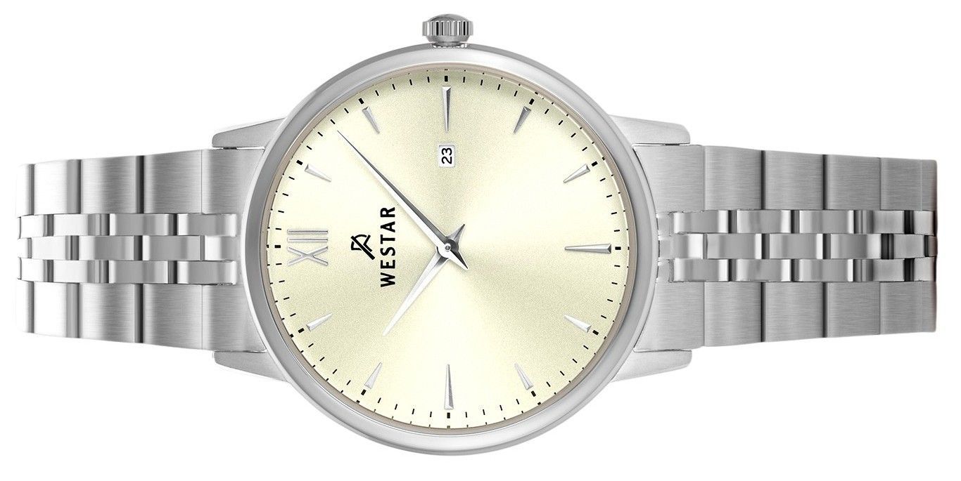 Westar Profile Stainless Steel Light Champagne Dial Quartz 40215STN102 Women's Watch