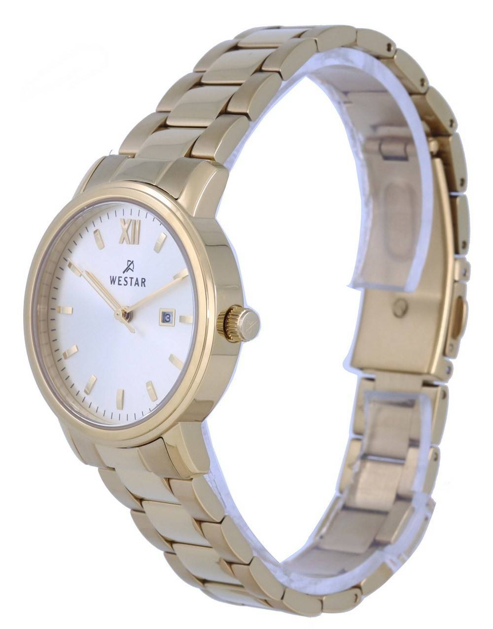 Westar Silver Dial Gold Tone Stainless Steel Quartz 40245 GPN 102 Women's Watch
