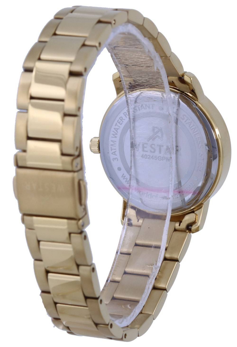 Westar Silver Dial Gold Tone Stainless Steel Quartz 40245 GPN 102 Women's Watch