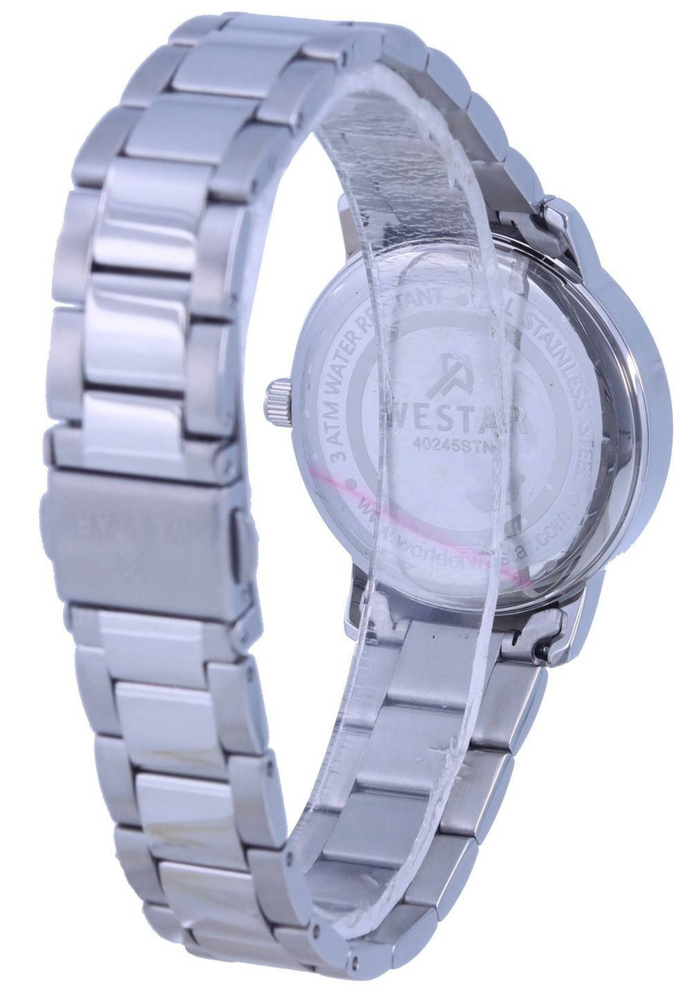 Westar White Dial Stainless Steel Quartz 40245 STN 101 Women's Watch