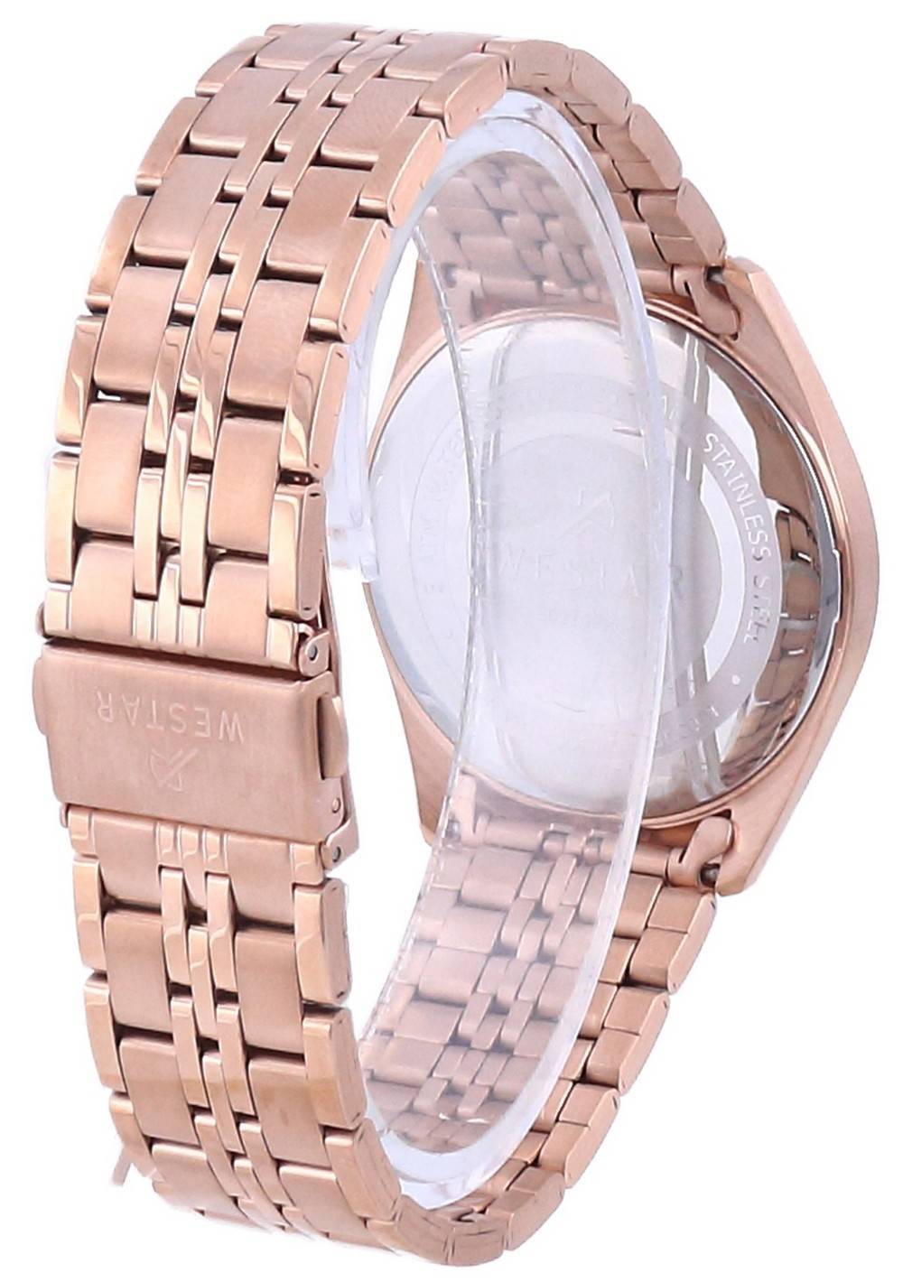 Westar Black Dial Rose Gold Tone Stainless Steel Quartz 50210 PPN 603 Men's Watch
