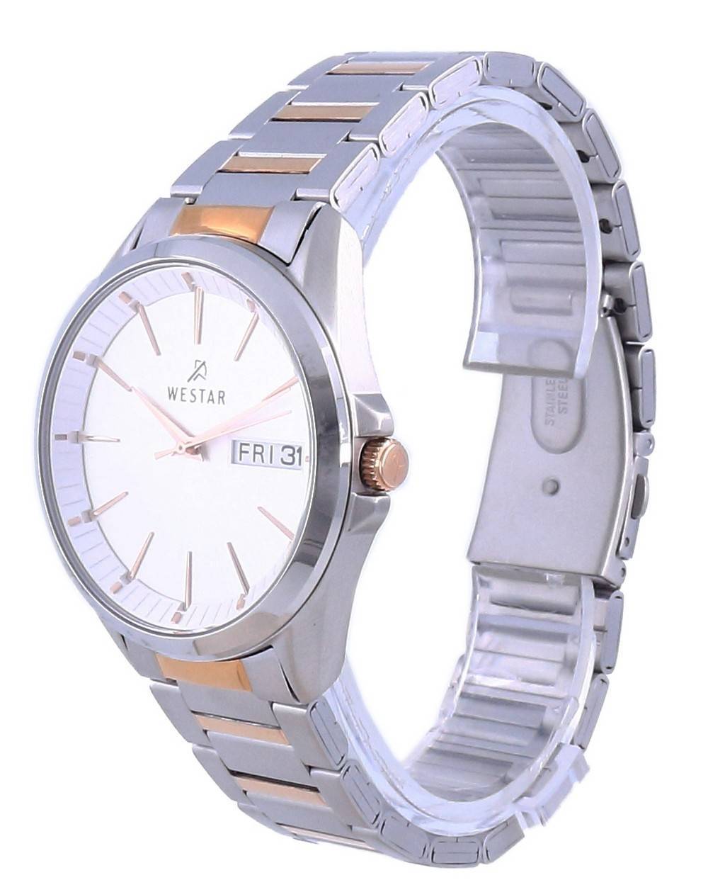 Westar Silver Dial Two Tone Stainless Steel Quartz 50212 SPN 607 Men's Watch