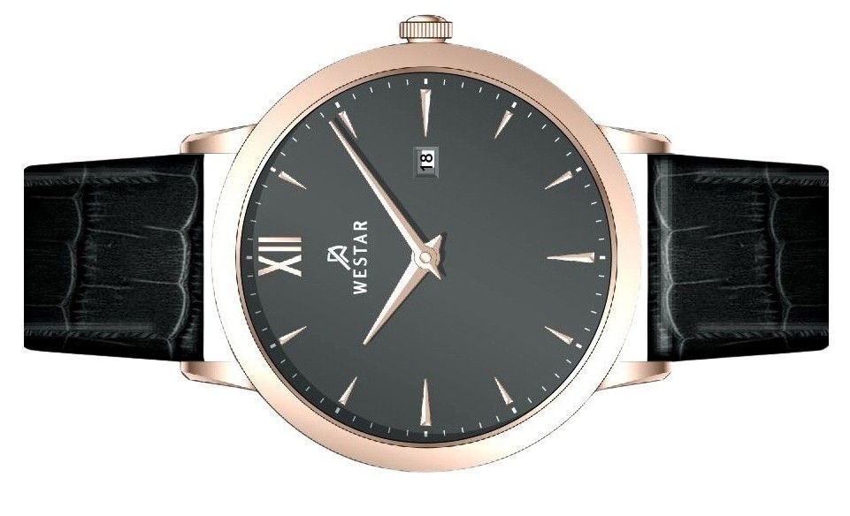 Westar Profile Leather Strap Grey Dial Quartz 50214PPN606 Men's Watch