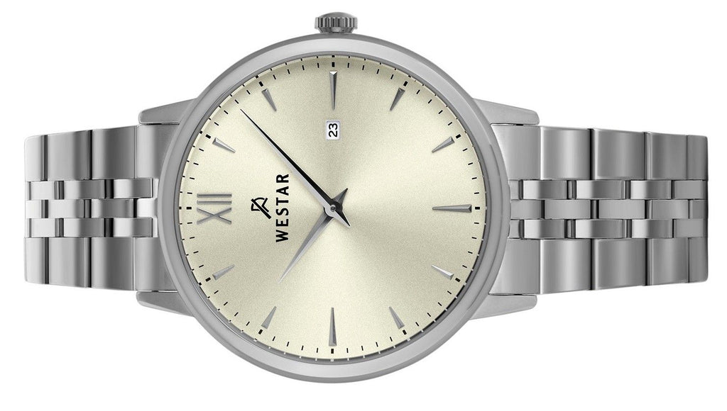 Westar Profile Stainless Steel Light Champagne Dial Quartz 50215STN102 Men's Watch