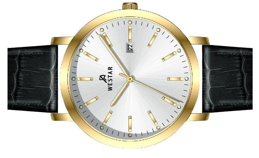 Westar Profile Leather Strap Silver Dial Quartz 50216GPN107 Men's Watch