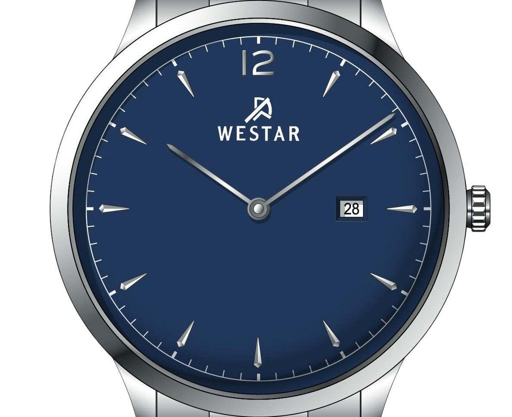 Westar Profile Stainless Steel Blue Dial Quartz 50218STN104 Men's Watch