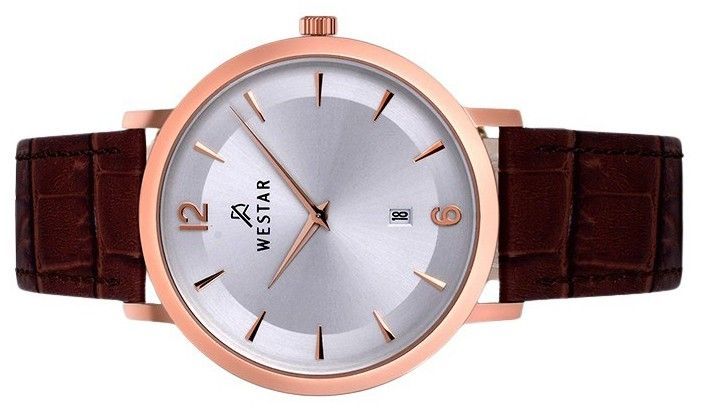 Westar Profile Leather Strap Silver Dial Quartz 50219PPN627 Men's Watch