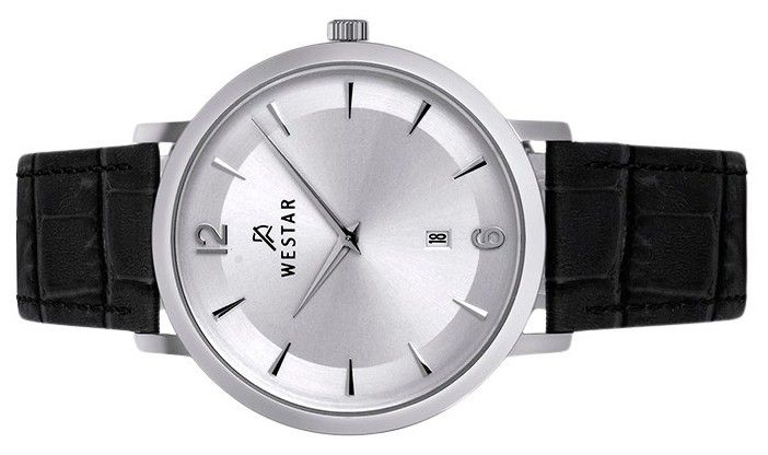 Westar Profile Leather Strap Silver Dial Quartz 50219STN107 Men's Watch