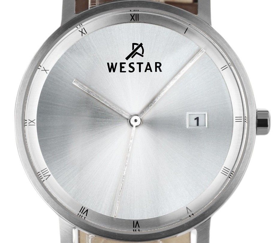 Westar Profile Leather Strap Silver Dial Quartz 50221STN107 Men's Watch