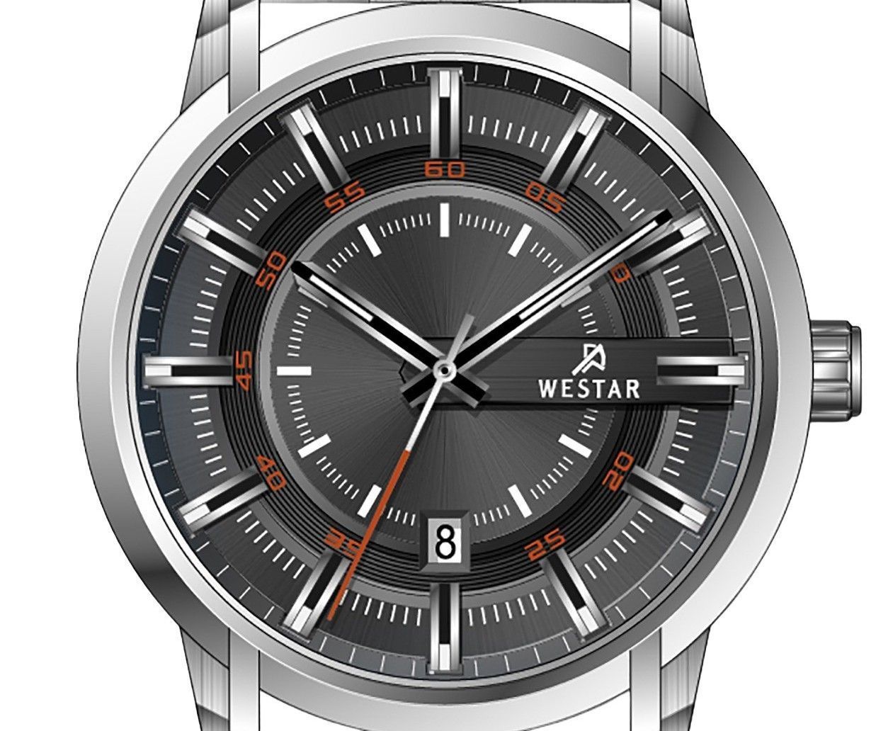 Westar Profile Stainless Steel Black Dial Quartz 50229STN803 Men's Watch