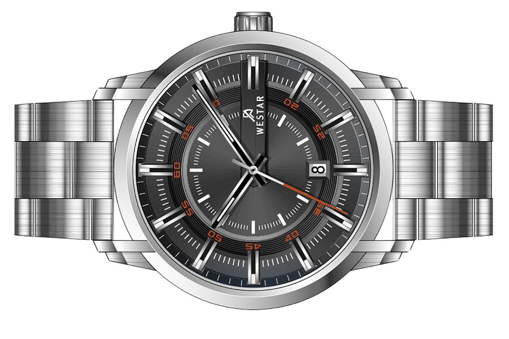 Westar Profile Stainless Steel Black Dial Quartz 50229STN803 Men's Watch