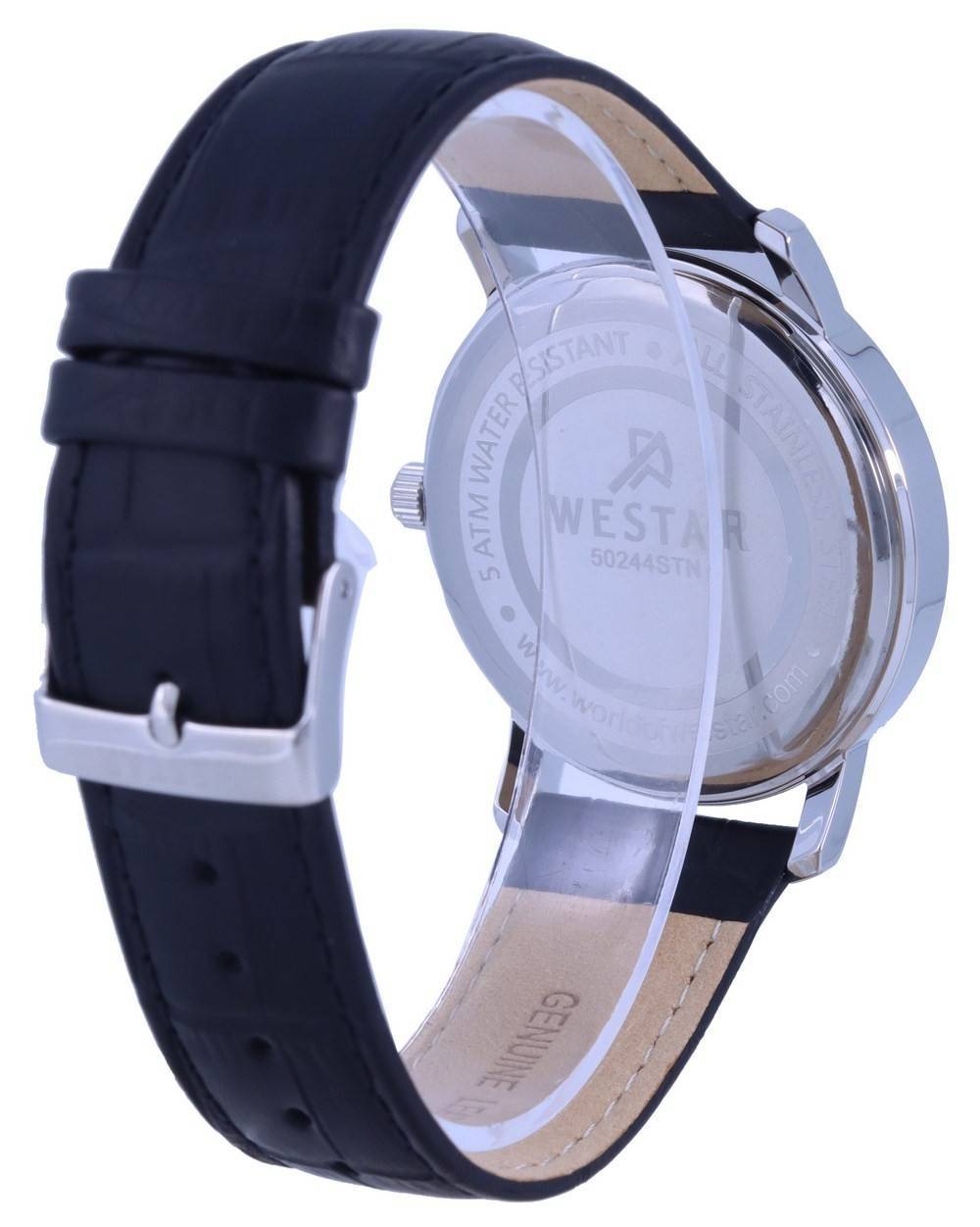 Westar White Dial Leather Strap Quartz 50244 STN 107 Men's Watch