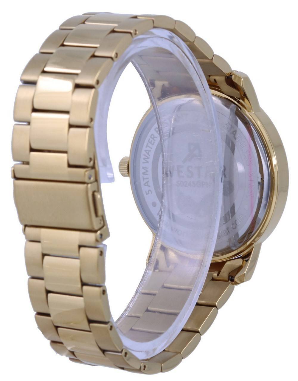 Westar Silver Dial Gold Tone Stainless Steel Quartz 50245 GPN 102 Men's Watch