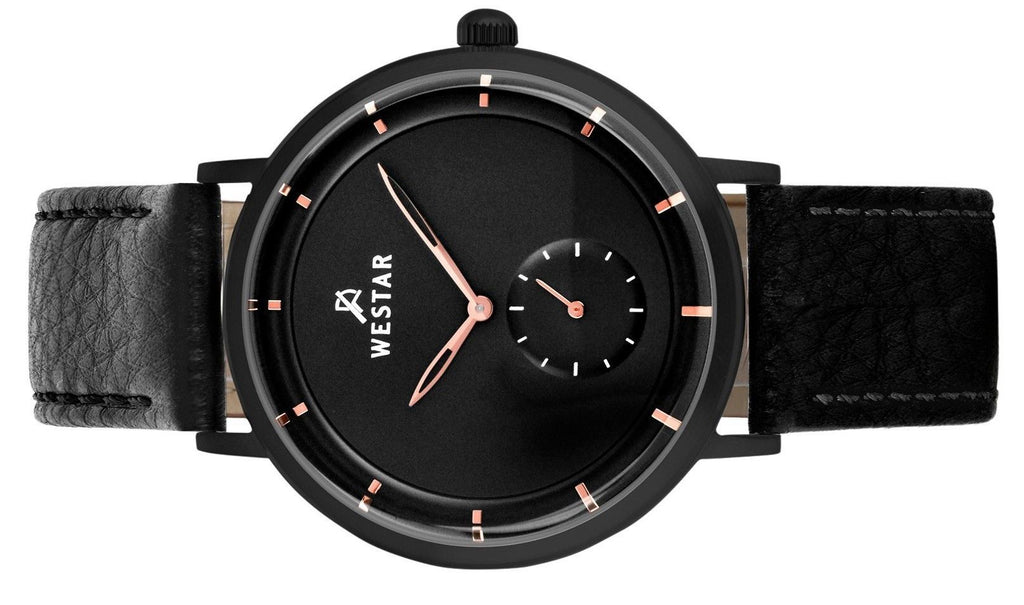 Westar Profile Leather Strap Black Dial Quartz 50246BBN603 Men's Watch