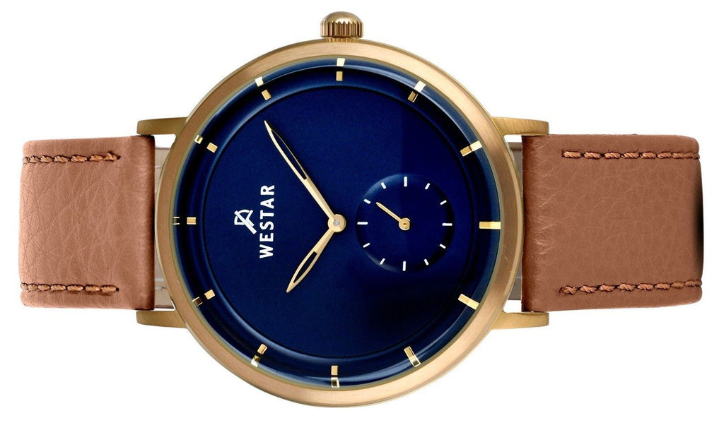 Westar Profile Leather Strap Blue Dial Quartz 50246BZZ184  Men's Watch