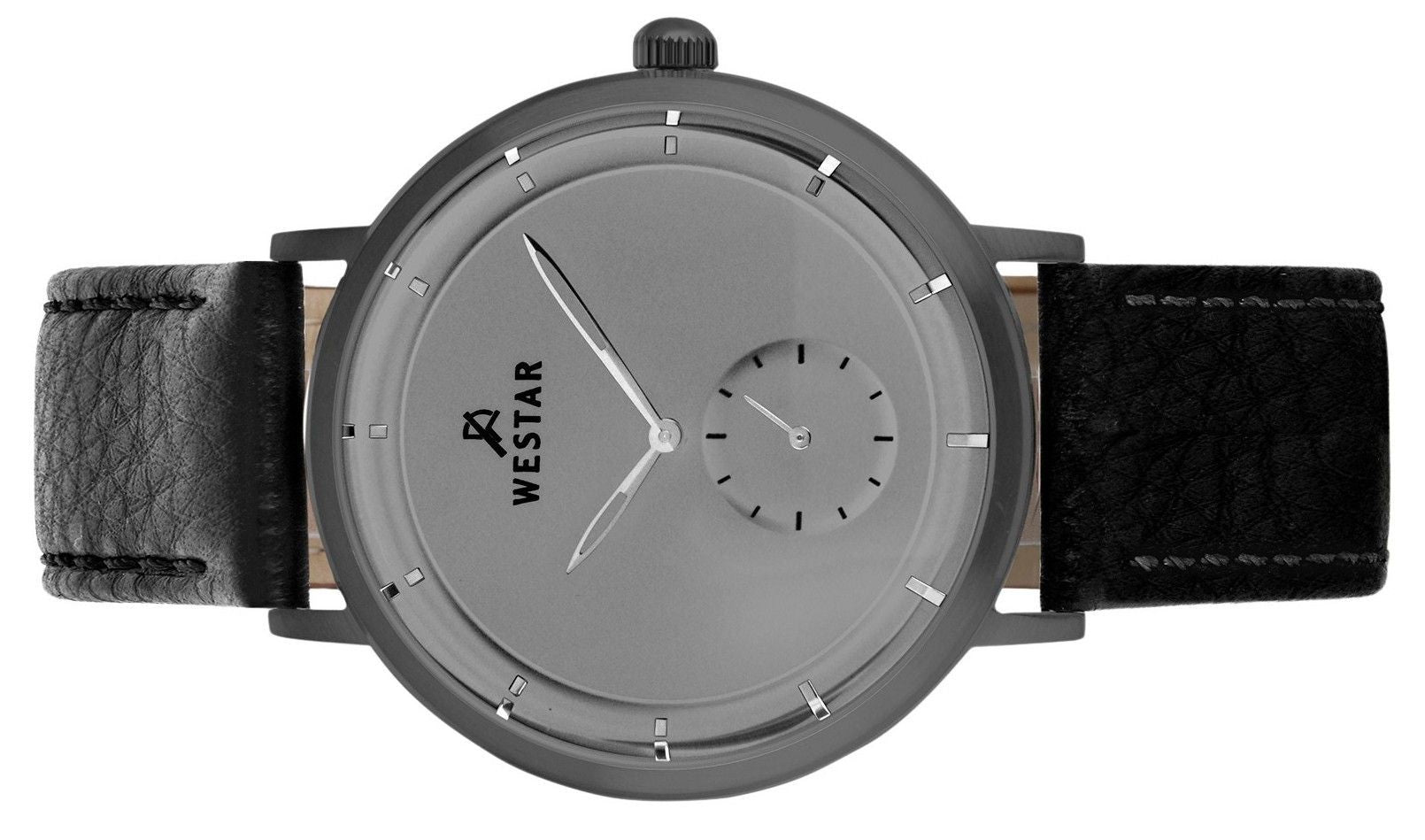 Westar Profile Leather Strap Grey Dial Quartz 50246GGN106 Men's Watch