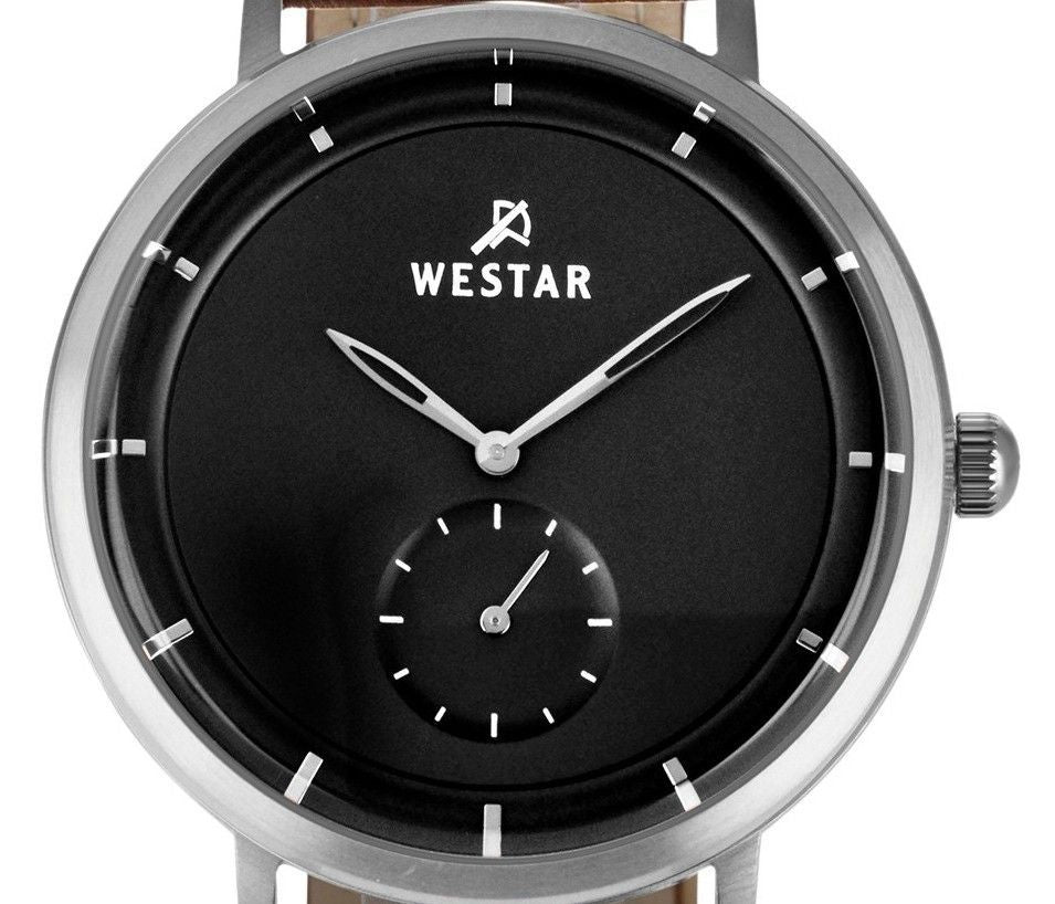 Westar Profile Leather Strap Black Dial Quartz 50246STN123 Men's Watch
