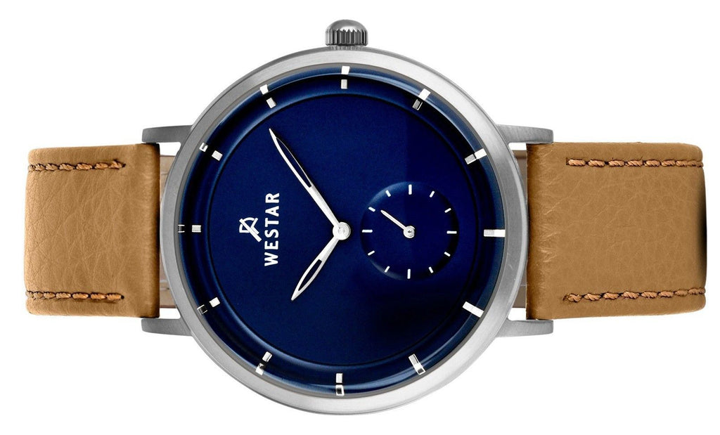 Westar Profile Leather Strap Blue Dial Quartz 50246STN184 Men's Watch