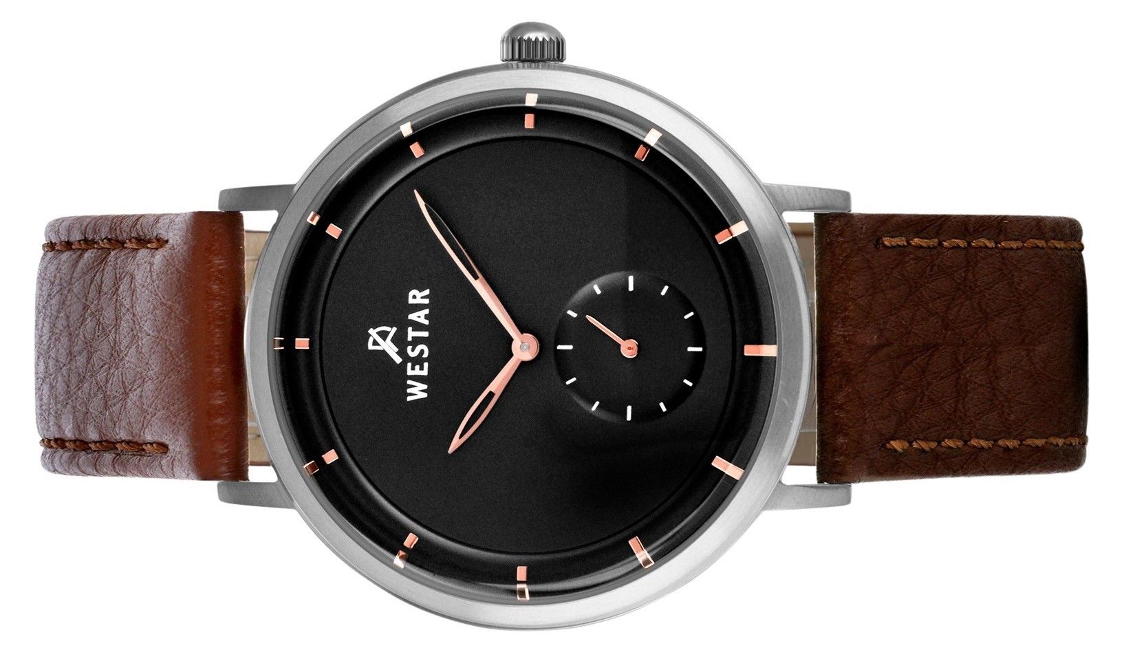 Westar Profile Leather Strap Black Dial Quartz 50246STN623 Men's Watch