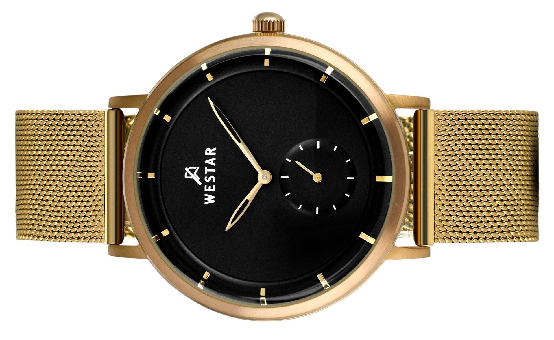 Westar Profile Gold Tone Stainless Steel Black Dial Quartz 50247BZZ103 Men's Watch