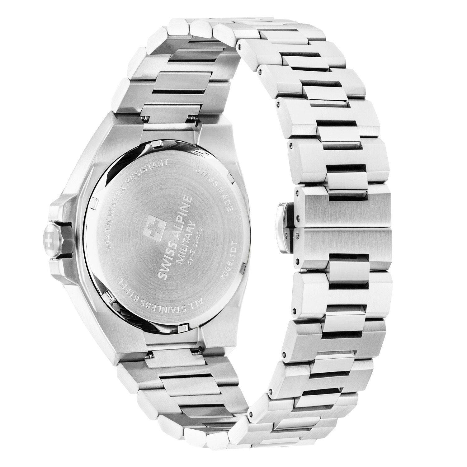 Swiss Alpine Military By Grovana Nautilus Black Dial Quartz 7040.1134 100M Men's Watch