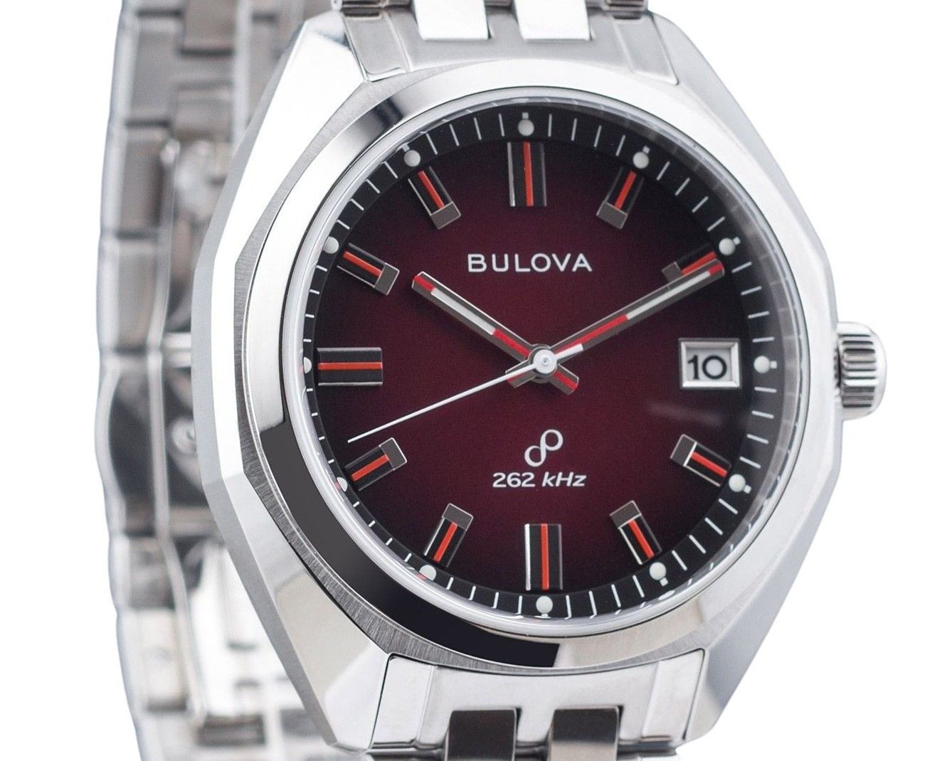 Bulova Classic Precisionist Jet Star Stainless Steel Red Dial Quartz 96B401 Men's Watch