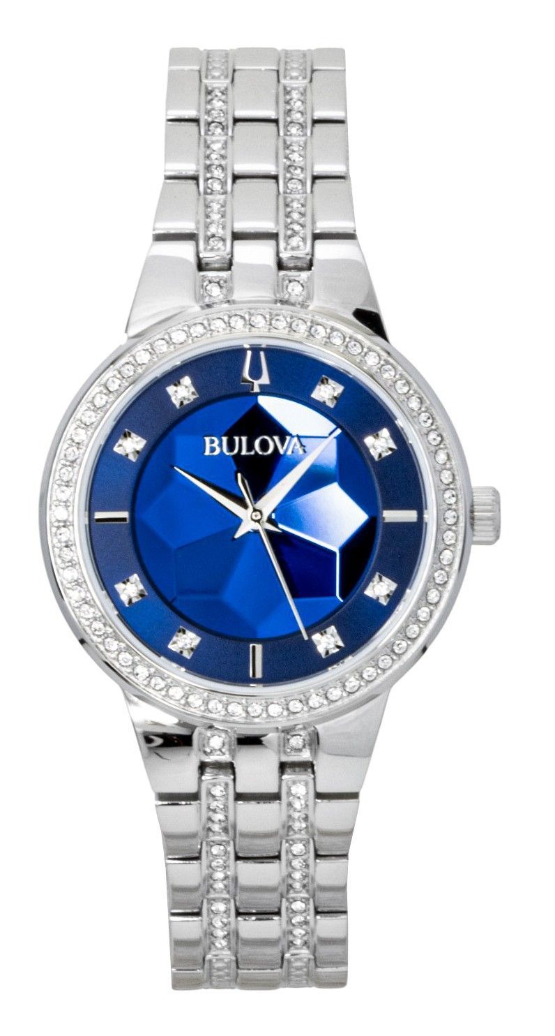 Bulova Phantom Crystal Stainless Steel Blue Dial Quartz 96L276 Women's Watch