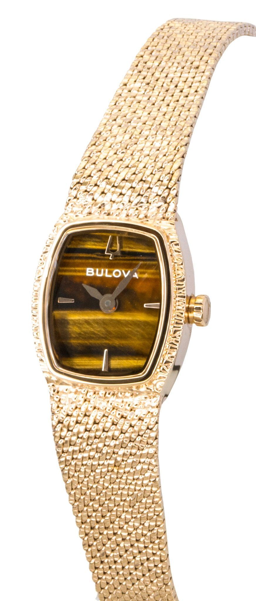 Bulova Goddess Of Time Rose Gold Tone Stainless Steel Brown Dial Quartz 97L185 Women's Watch