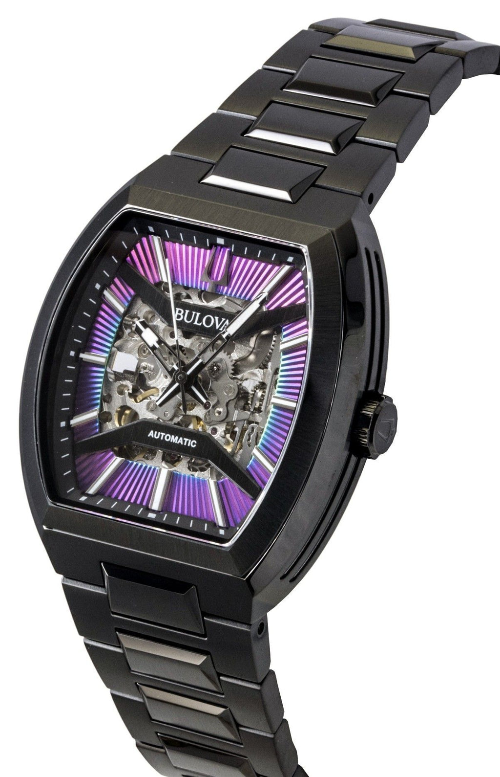 Bulova Maquina Stainless Steel Multicolor Semi-Skeleton Dial Automatic 98A320 Men's Watch
