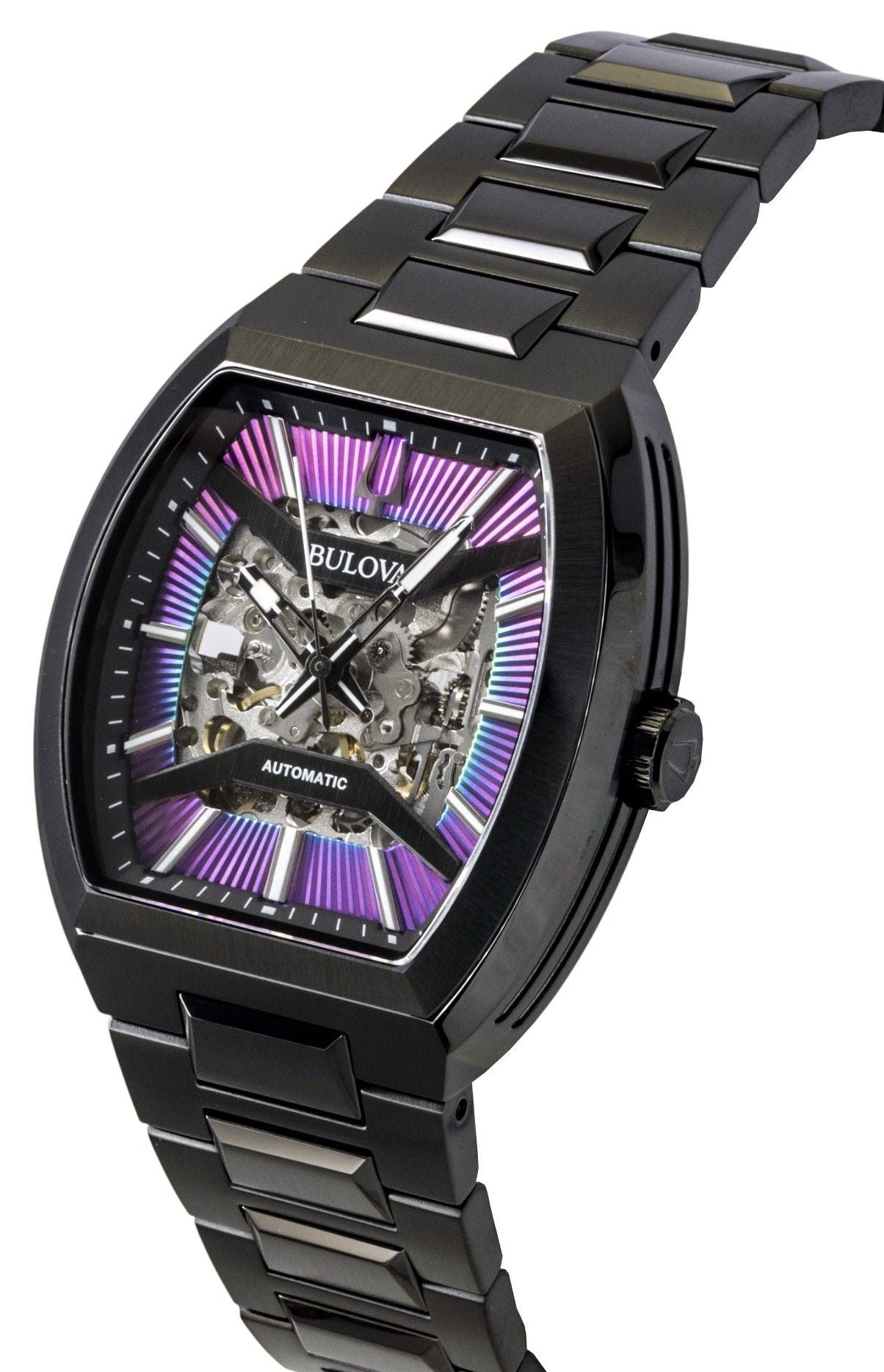 Bulova Maquina Stainless Steel Multicolor Semi-Skeleton Dial Automatic 98A320 Men's Watch