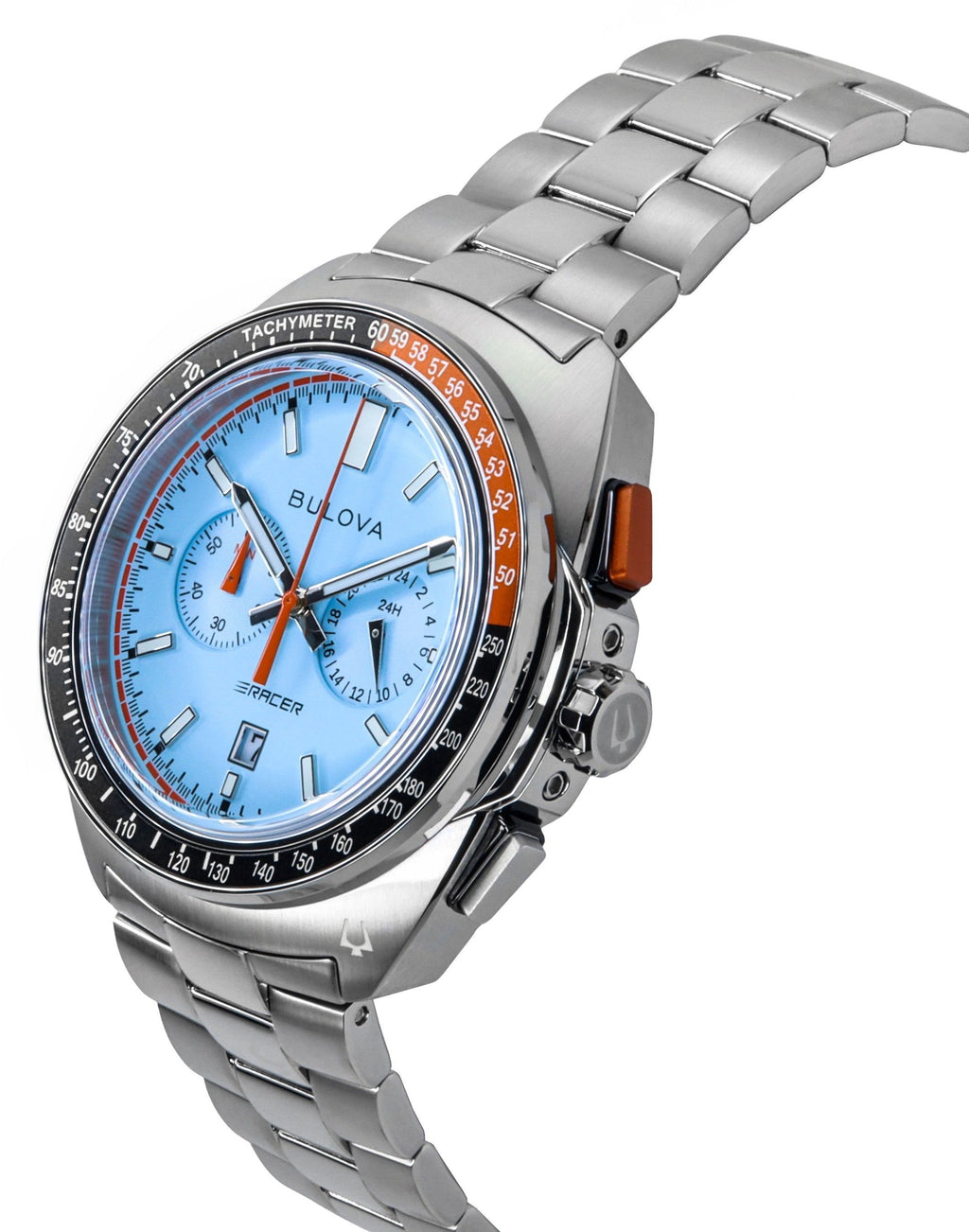Bulova Racer Chronograph Stainless Steel Blue Dial Quartz 98B432 100M Men's Watch