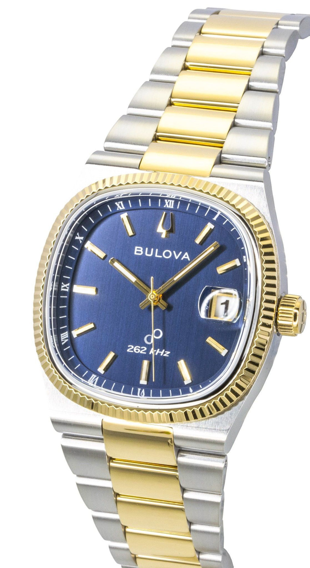Bulova Super Seville Two Tone Stainless Steel Blue Dial Quartz 98B462 Men's Watch