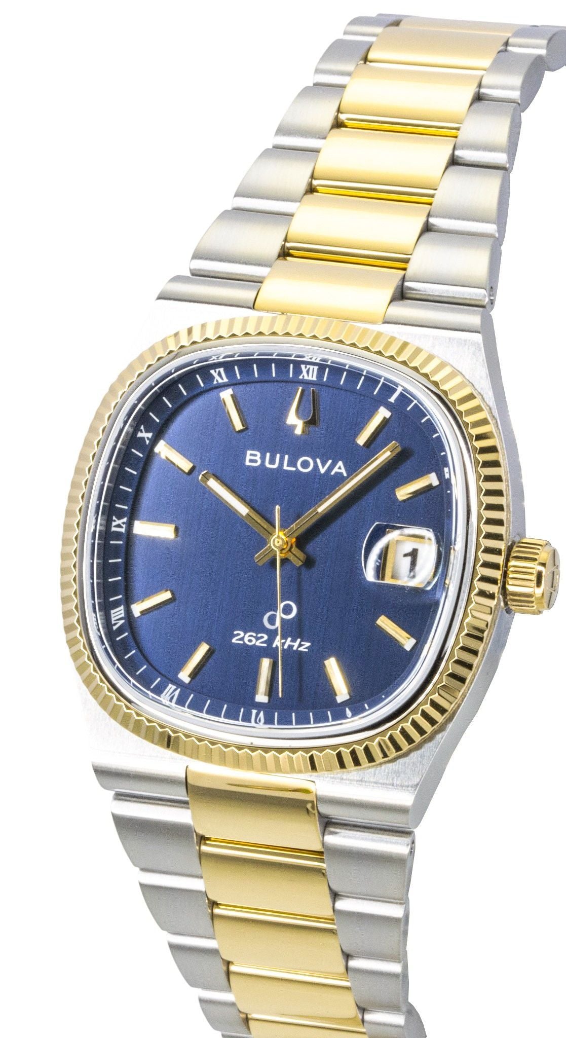 Bulova Super Seville Two Tone Stainless Steel Blue Dial Quartz 98B462 Men's Watch