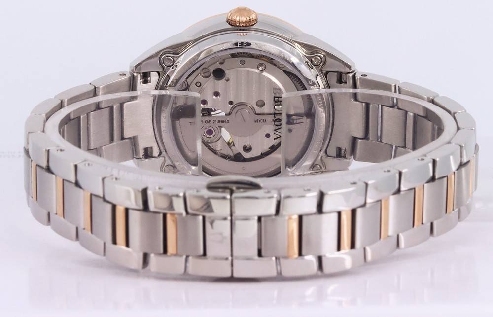 Bulova Classic White Open Heart Dial Automatic 98P170 Women's Watch