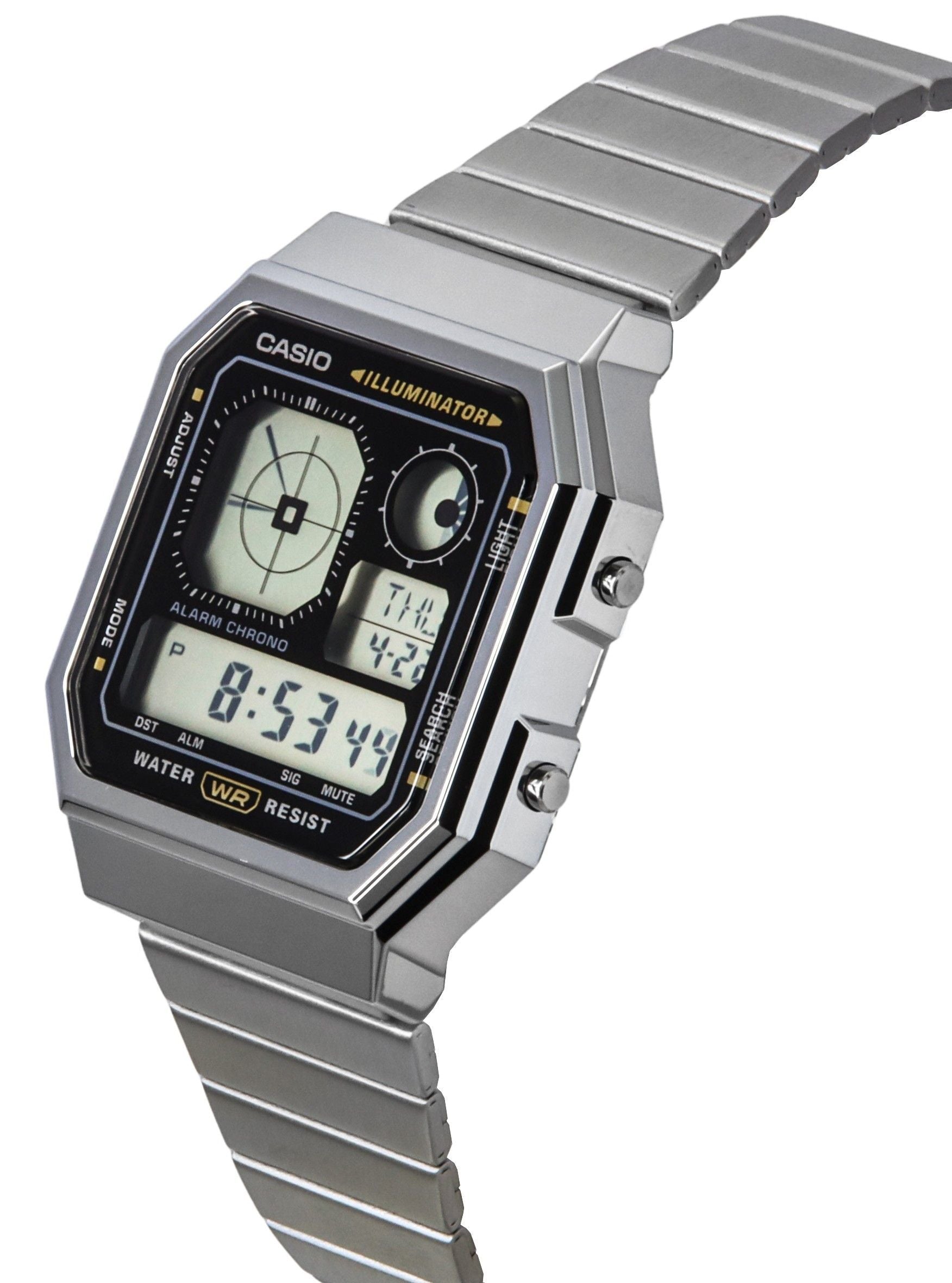 Casio Vintage Digital Stainless Steel Quartz A130WE-1A Unisex Watch