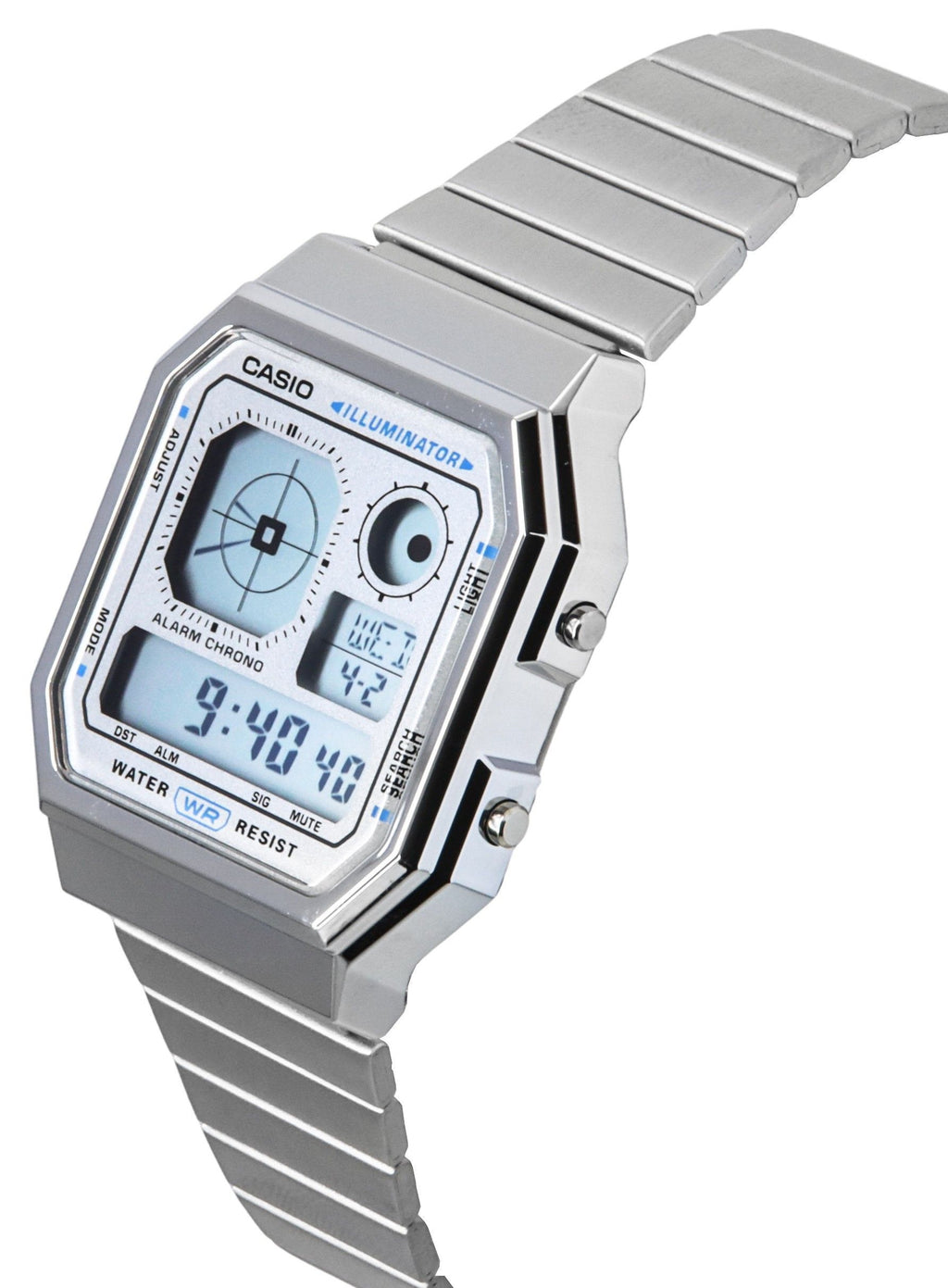 Casio Vintage Digital Stainless Steel Quartz A130WE-7A Unisex Watch