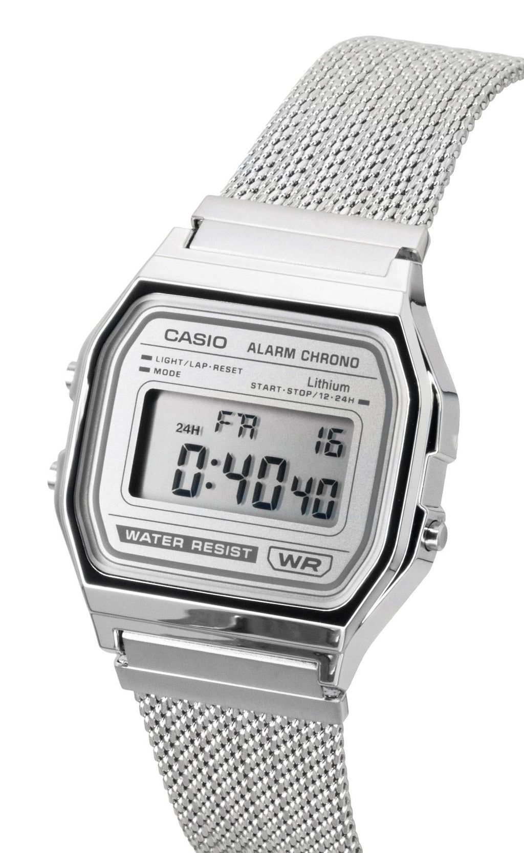 Casio Vintage Digital Stainless Steel Mesh Bracelet Quartz A158WEM-7 Unisex Watch