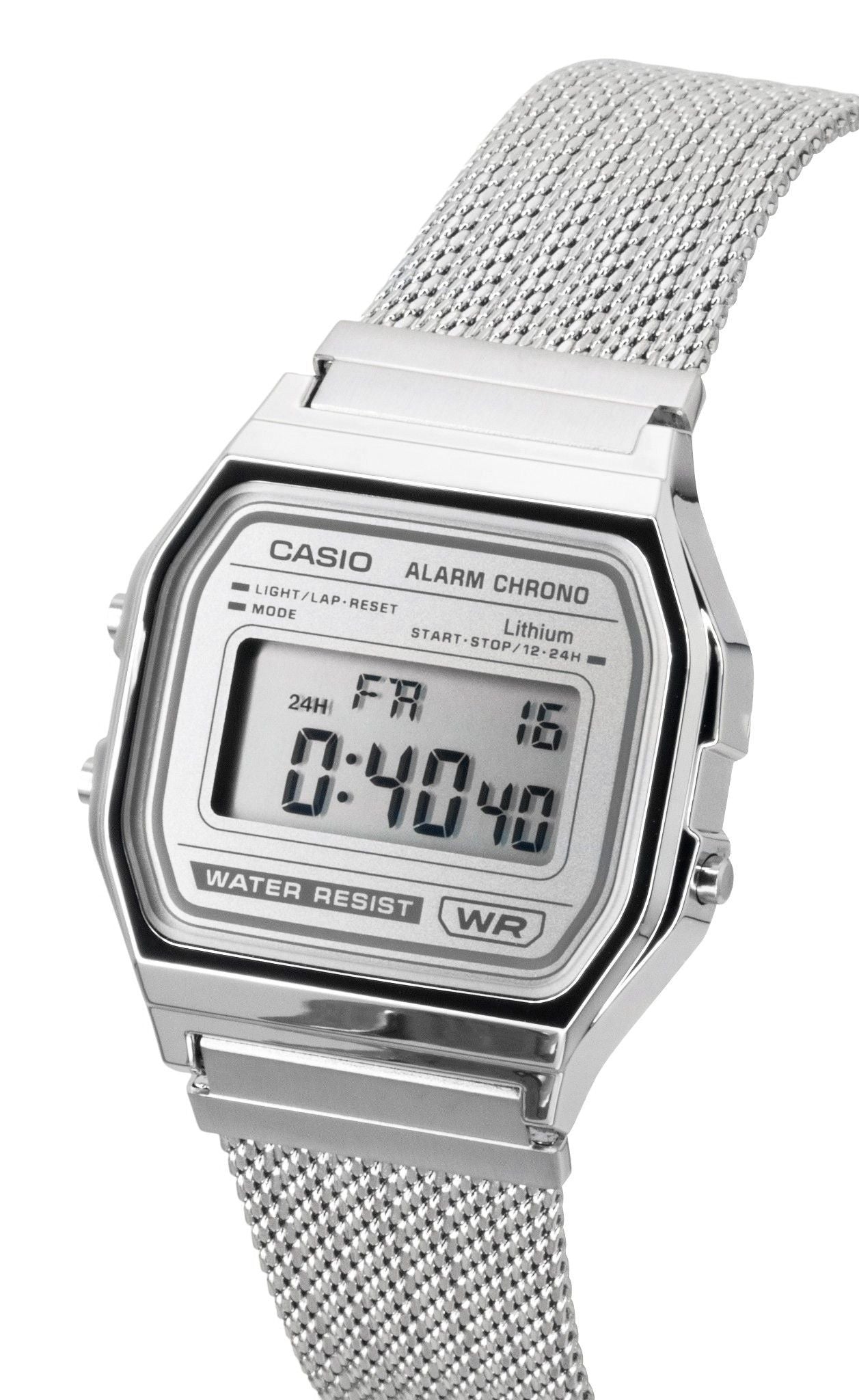 Casio Vintage Digital Stainless Steel Mesh Bracelet Quartz A158WEM-7 Unisex Watch