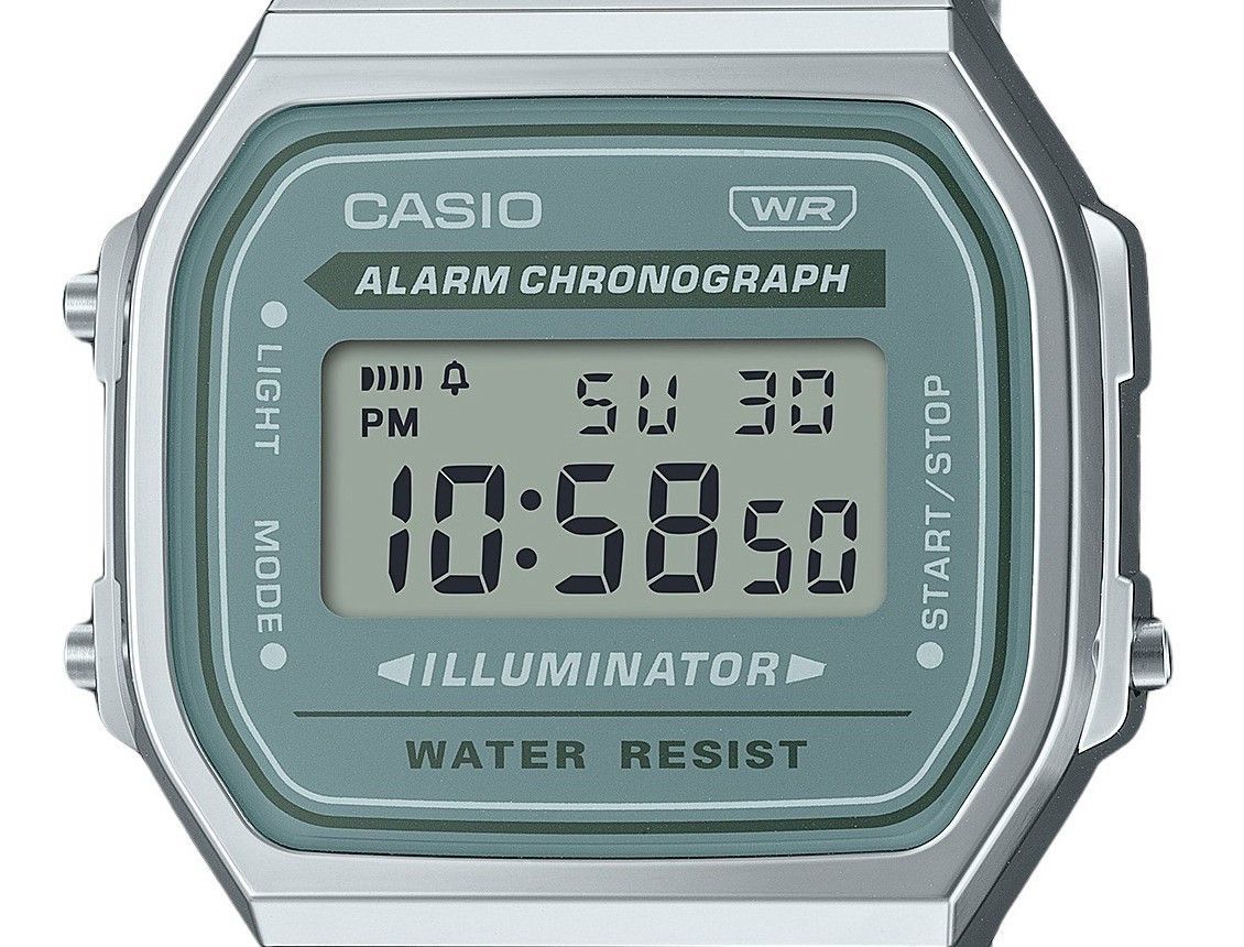 Casio Vintage Digital Stainless Steel Bracelet Quartz A168WA-3A Men's Watch