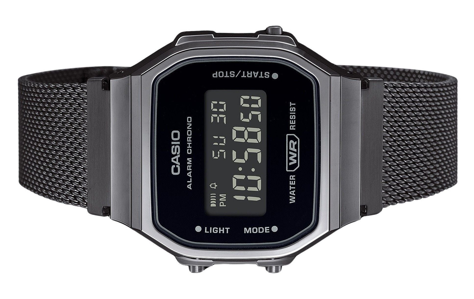Casio Vintage Digital Stainless Steel Mesh Bracelet Quartz A168WEMB-1B Unisex Watch