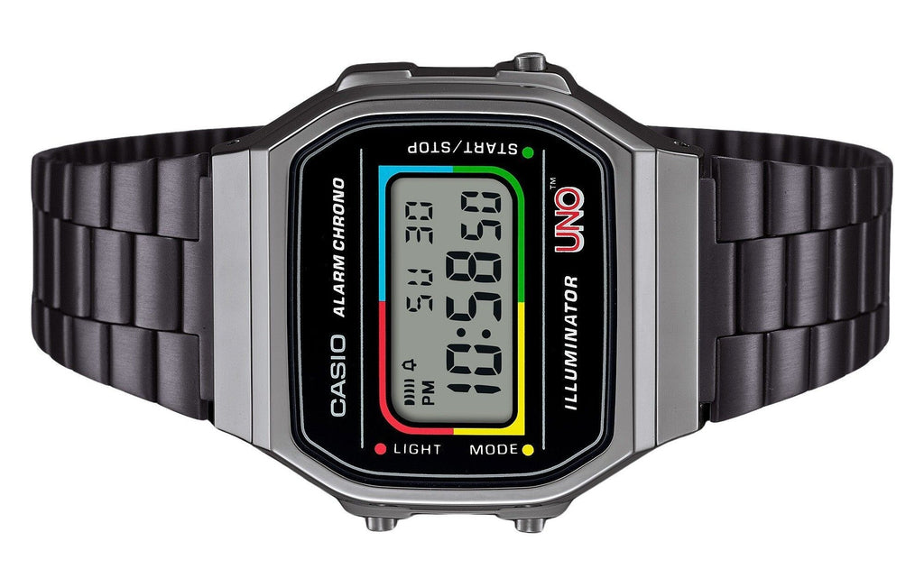 Casio Vintage Digital UNO Collaboration Model Stainless Steel Bracelet Quartz A168WEUC-1A Unisex Watch