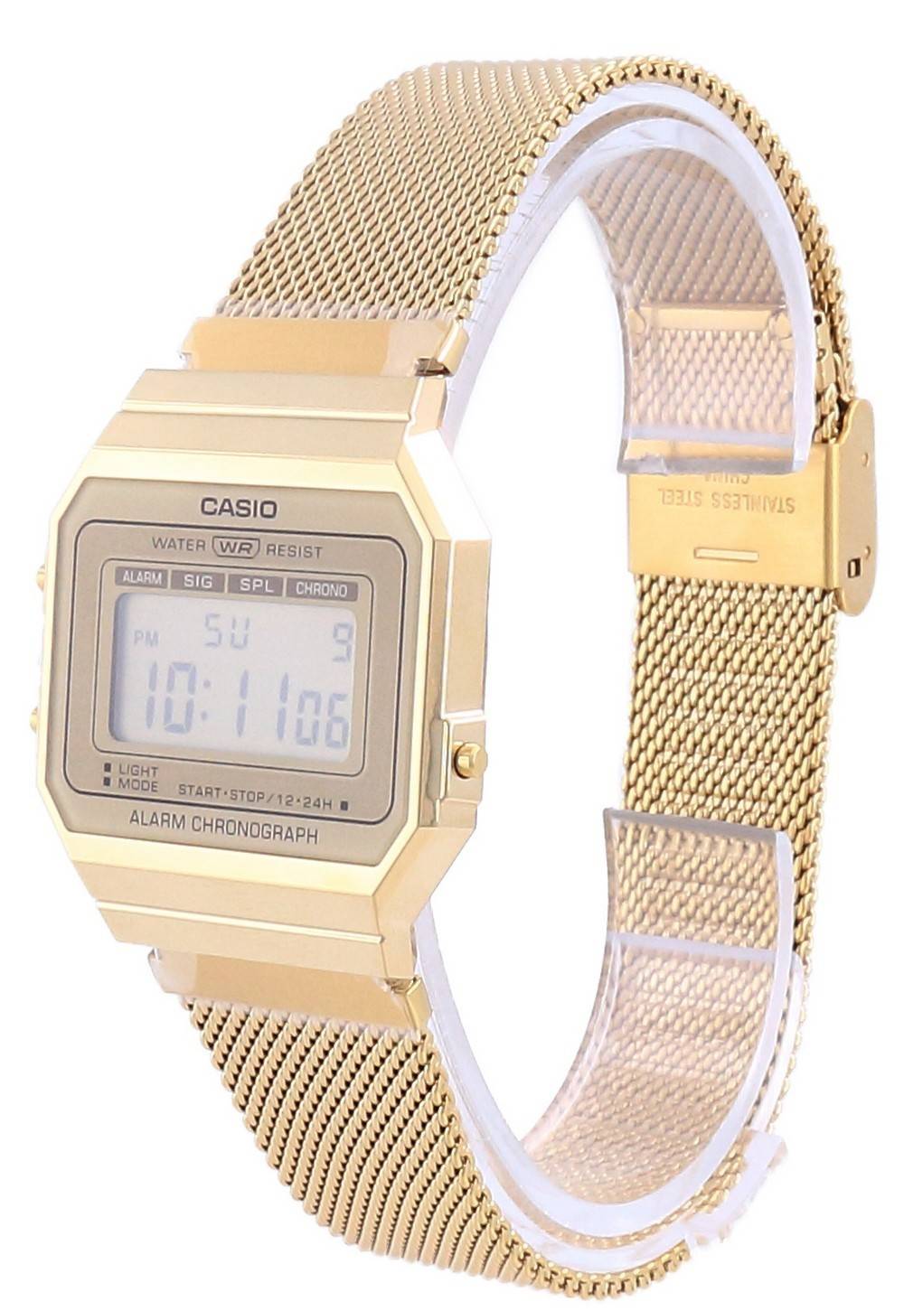 Casio Youth Vintage Gold Tone Stainless Steel Digital A700WMG-9A Unisex Watch