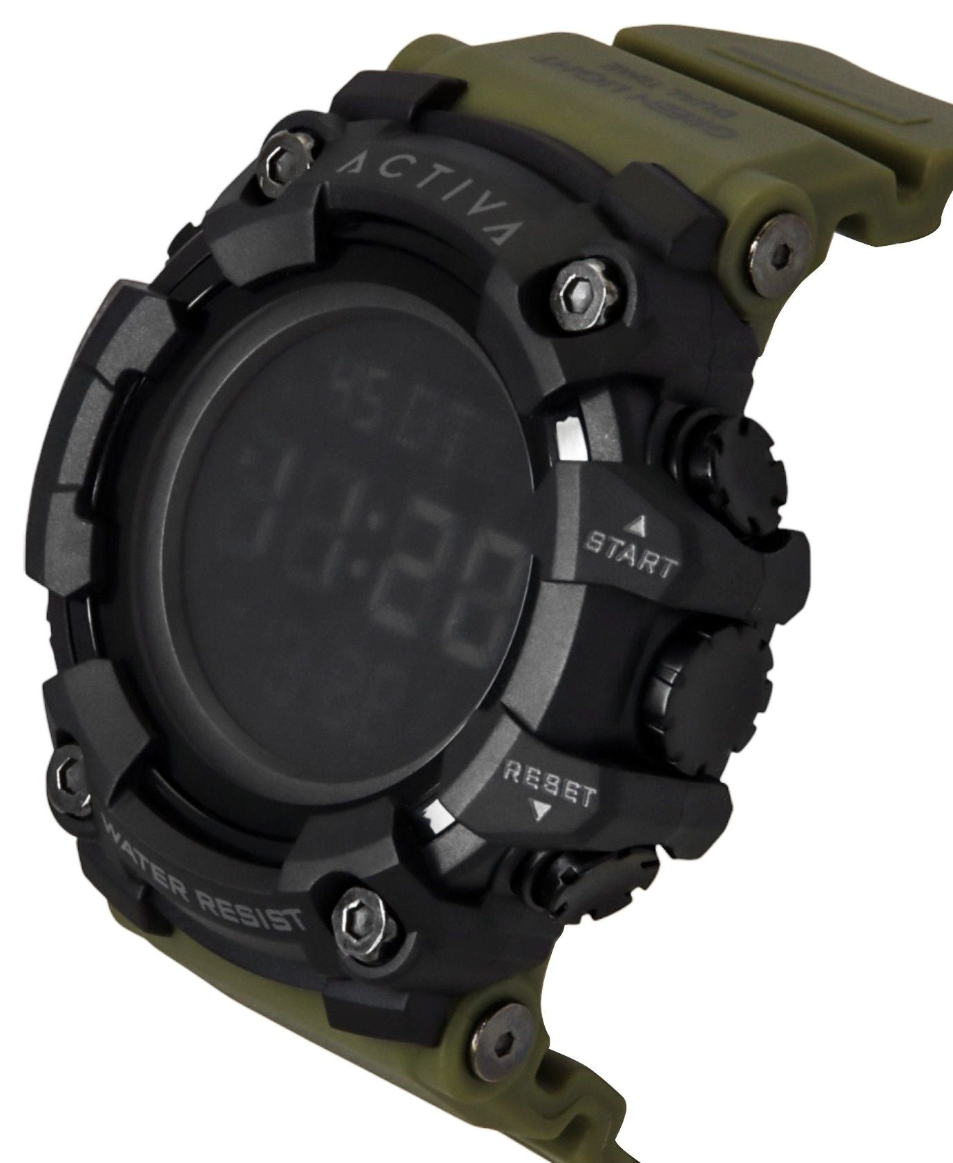 Invicta Activa Digital Army Green Polyurethane Strap Black Dial Quartz ACW1968-002 Men's Watch