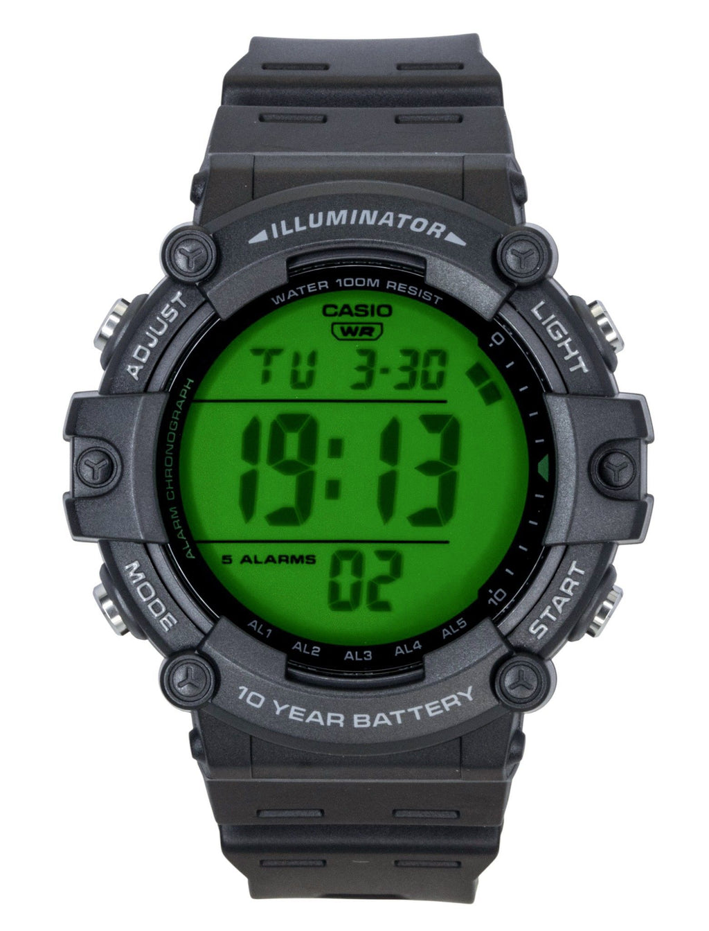 Casio Multifunctional Digital Resin Strap Quartz AE-1500WHC-1AV 100M Men's Watch
