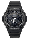 Casio Standard Analog Digital Resin Strap Grey Dial Quartz AEQ-120W-1BV 100M Men's Watch