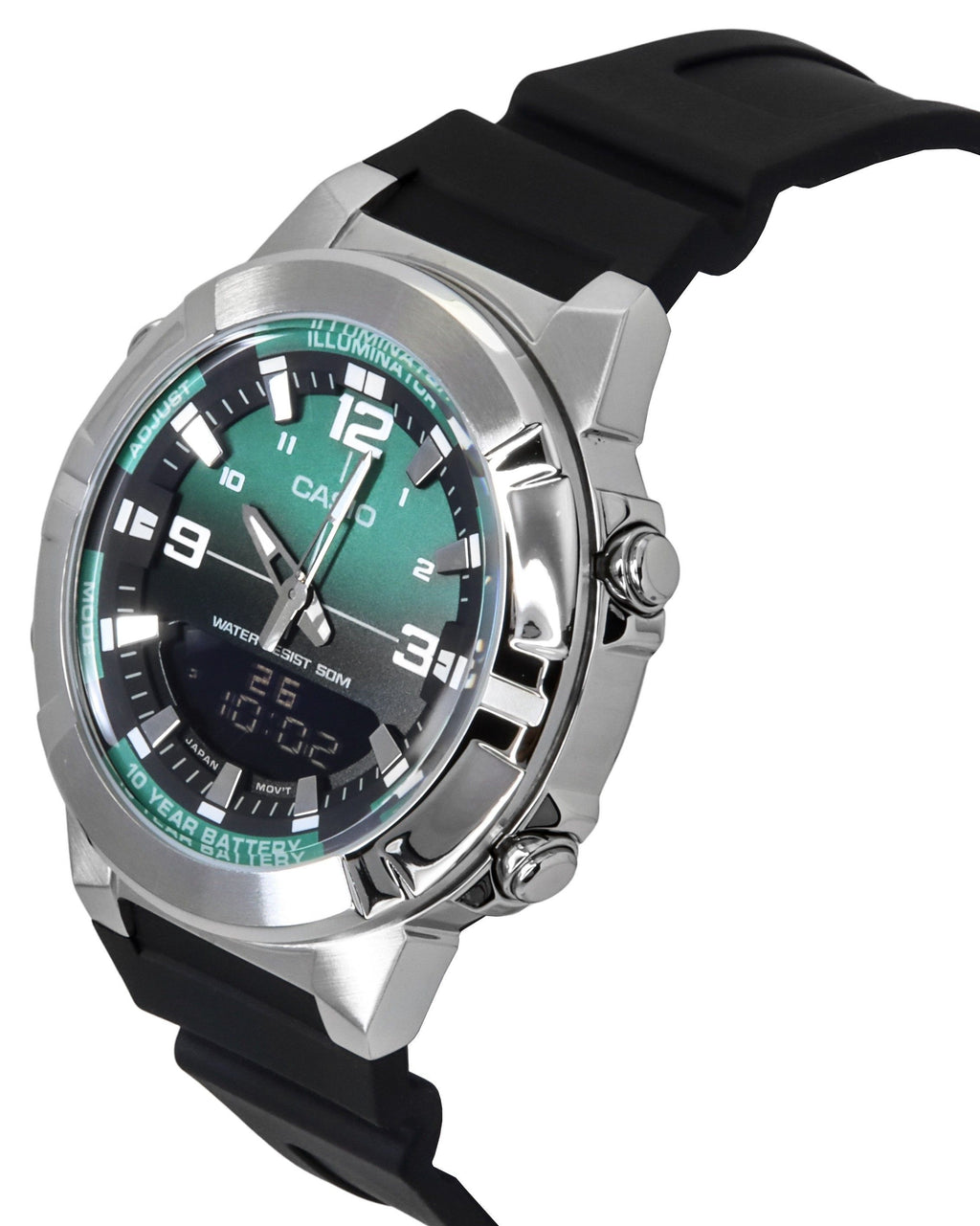 Casio Analog Digital Combination Resin Strap Green Dial Quartz AMW-870A-3AV Men's Watch
