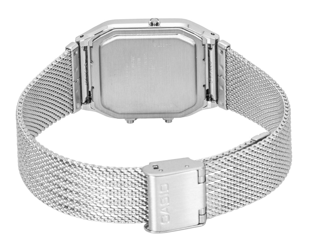Casio Vintage Analog Digital Stainless Steel Mesh Bracelet Blue Dial Quartz AQ-230EM-2A Unisex Watch